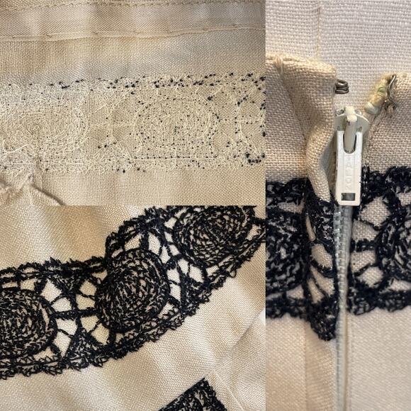 Vintage 60s Striped Lace Wiggle Dress / Mod Retro Cocktail / Sz S/M / Sleeveless - Picture 8 of 8